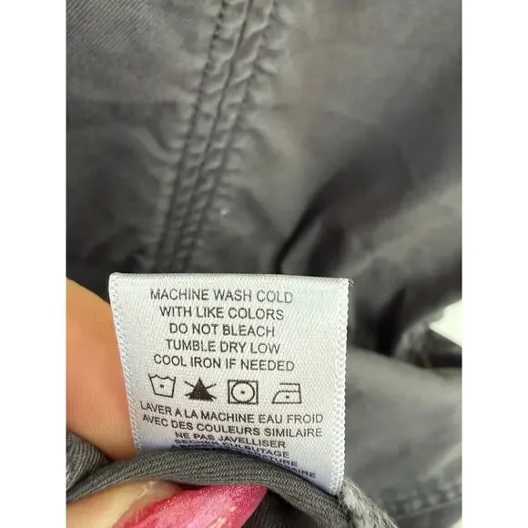 Pleione Utility Cargo Vest Jacket Gray Drawstring Waist Pockets Size S - Picture 9 of 9